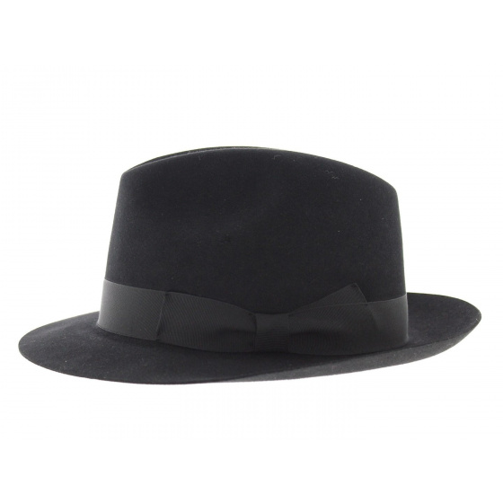 Luberon Fedora Hat Black Wool Felt
