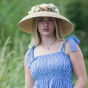 French Natural Straw Lampshade Hat - Traclet