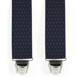 Fancy Navy Blue Biclip® Harness Suspenders - Biclip