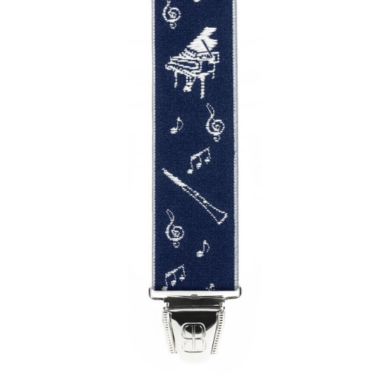 Fancy Music Navy Suspenders - Traclet