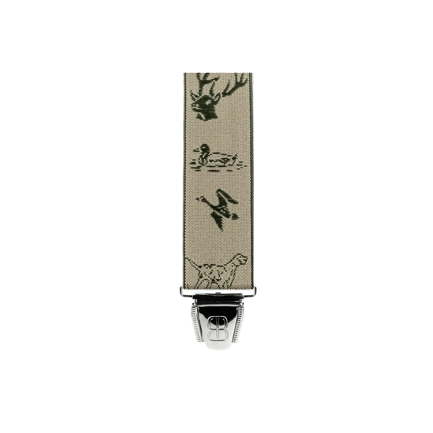 Beige Hunting Harness Suspenders - Animal Pattern Reference: 7508 | Chapellerie Traclet