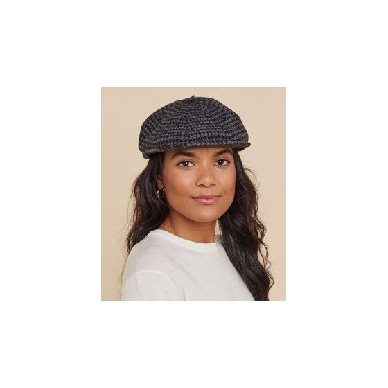 Grey & Black Wool Nay Beret Cap - Laulhère