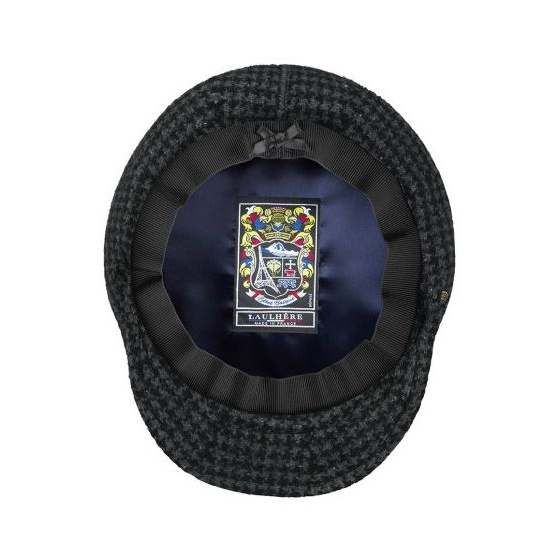 Gray & Black Wool Nay Beret Cap - Laulhère