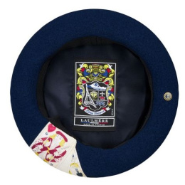 Cartas Wool Beret in Blue - Heritage by Laulhère