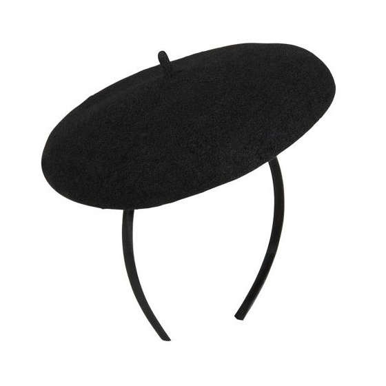 Elegant Black Wool Fascinator - Heritage by Laulhère Elegant Black Wool Fascinator - Heritage by Laulhère