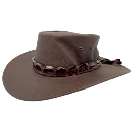 Eureka Brown Leather Hat - Jacaru
