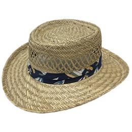 Natural Straw Mulligan Leaf Gambler Hat - Traclet