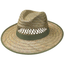 Noe Garden Olive Straw Fedora Hat - Traclet