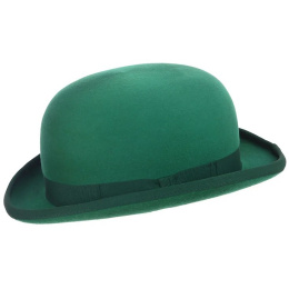 Emerald Green Wool Felt Bowler Hat - Traclet