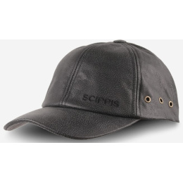 Black Leather Melbourne Baseball Cap - SCIPPIS - Traclet