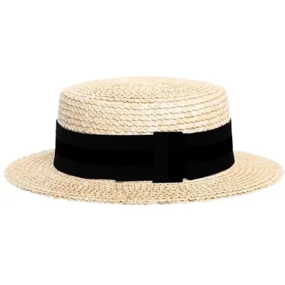 Oxford Boater Black Ribbon Straw Hat - Traclet Reference: 20399| Traclet Hat Shop