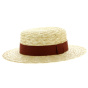 Boater hat with customized ribbon