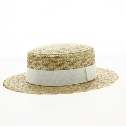 Canotier avec ruban blanc