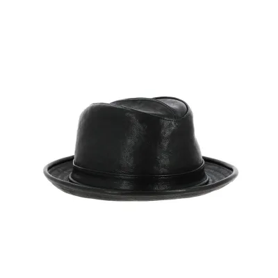 Chapeau trilby noir cuir souple Traclet