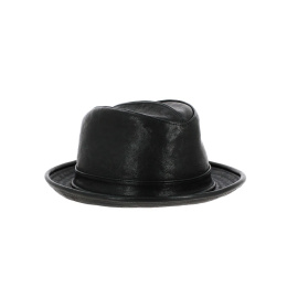 Traclet soft leather black trilby hat