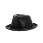 Traclet soft leather black trilby hat