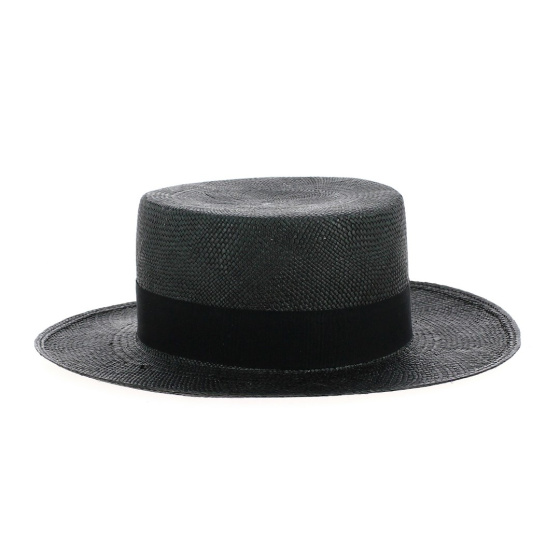 Black panama boater hat - Traclet
