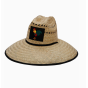 Rooster Cock lifeguard hat in natural straw with wide dome-shaped brim