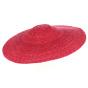 Large red straw wide-brimmed hat
