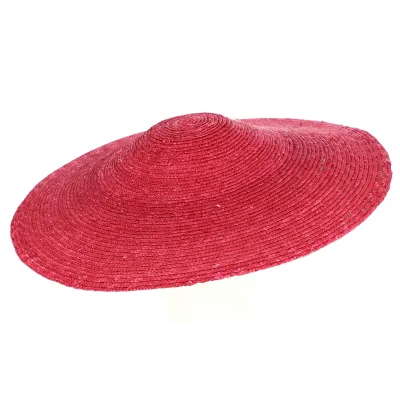 Grande capeline paille rouge