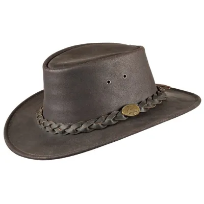 Chapeau Bushman Cuir Marron - Scippis Reference : 20503| Chapellerie Traclet