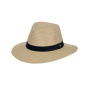 Beige braided fedora hat UPF 50+