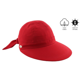 Camila Red Large Visor Cap with UV 50+ Protection - Traclet