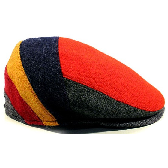 Velvo Patchwork Multicolor Wool Flat Cap - Traclet