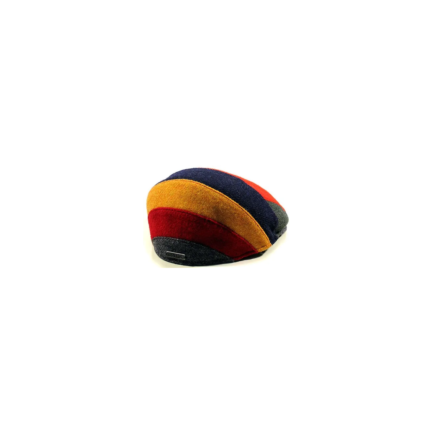 Velvo Patchwork Multicolor Wool Flat Cap - Traclet