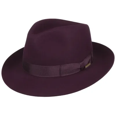 Chapeau feutre poil Bogart Penn Prune - Stetson Reference : 17027 | Chapellerie Traclet
