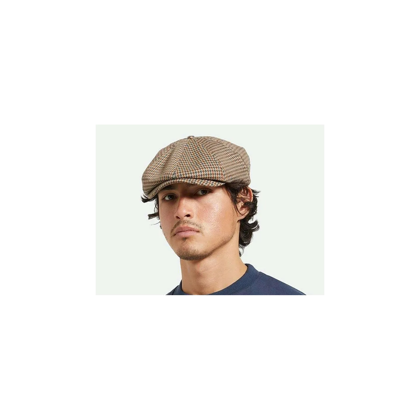 Brixton Brood Newsboy Plaid Cap - Sand ref 16575 traclet hat shop
