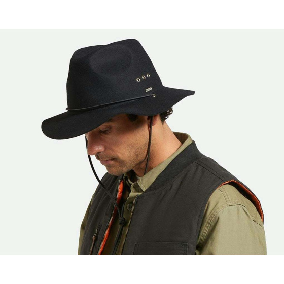 Wesley Traveller Hat GUARD Felt Black - Brixton