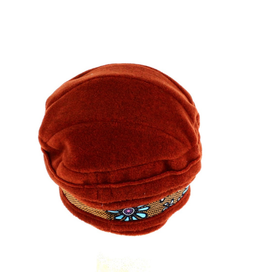 Brick wax polar beanie made in France - Traclet