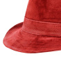 Red leather trilby hat