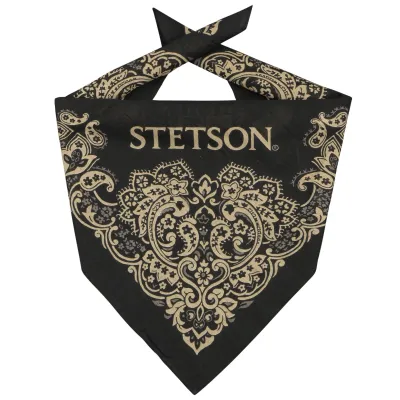 Black Cotton Fancy Bandana - Stetson Reference: 20594| Traclet Hat Shop