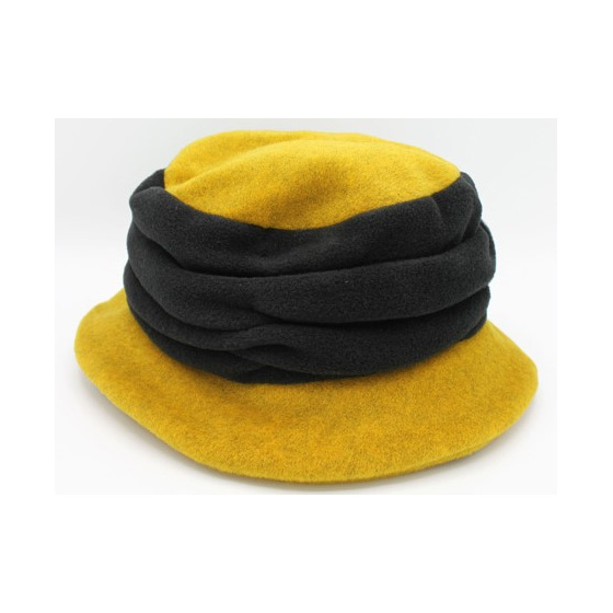 Women's Tavira Fleece Hat Black & Mustard - Traclet