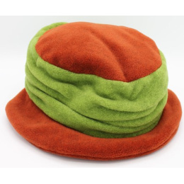 Tavira Polar Fleece Hat for Women Orange & Green - Traclet