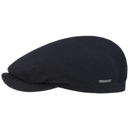 Dylan Black Wool Flat Cap - Stetson