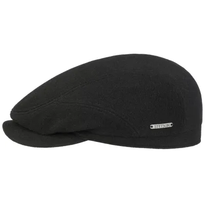Dylan Black Wool Flat Cap - Stetson reference 20612 traclet hat shop