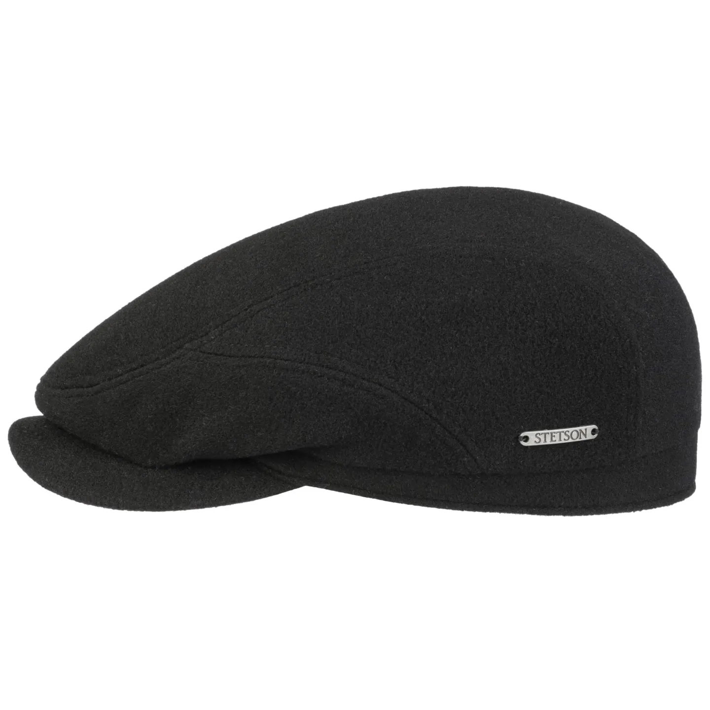 Dylan Black Wool Flat Cap - Stetson reference 20612 traclet hat shop