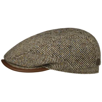 San Diego Flat Cap in Brown & Beige Virgin Wool - Stetson Reference: 20635| Chapellerie Traclet