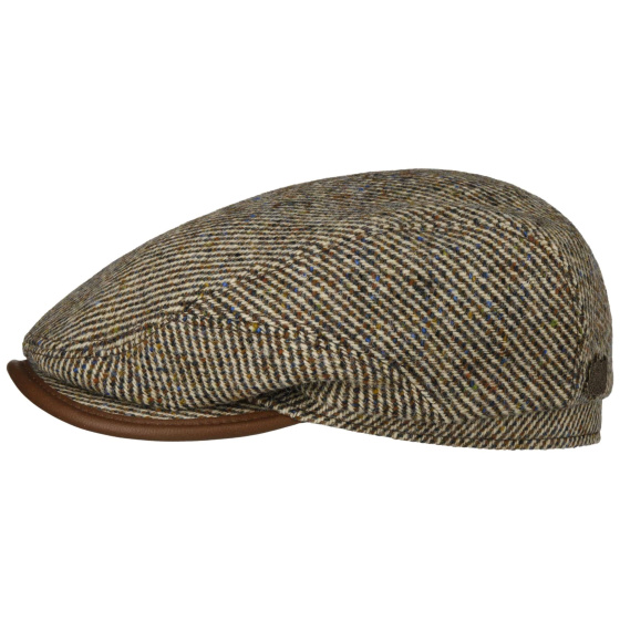 Casquette Plate San Diego Laine Vierge Marron & Beige - Steston