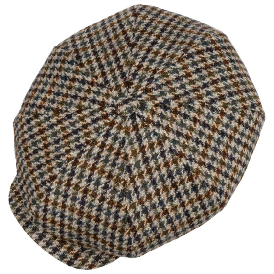 Irish Cap Houndstooth Harris Tweed Beige - Stetson