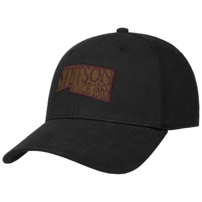 Black Brushed Twill Baseball Cap - Stetson ref 20639 traclet hat shop