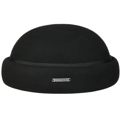 Bonnet Docker Baltimore Laine Noir - Stetson
