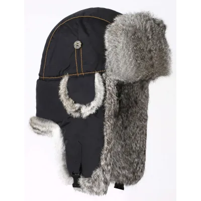 Fur Ushanka - Black Lapeer - Mad Bomber - Traclet - White Reference: 20647| Chapellerie Traclet