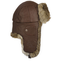 Fairbanks Brown Leather Ushanka - Mad Bomber