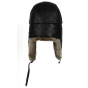 Black Leather Fairbanks Trapper Hat - Mad Bomber