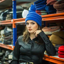 Colette Blue Fleece Beanie - Traclet