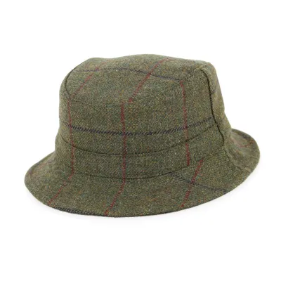 Chapeau Bob Keaton Carreaux Kaki Laine - City Sport